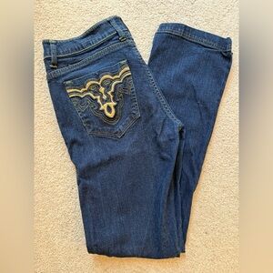 Antik Denim Blue Jeans with Embroidered Pockets